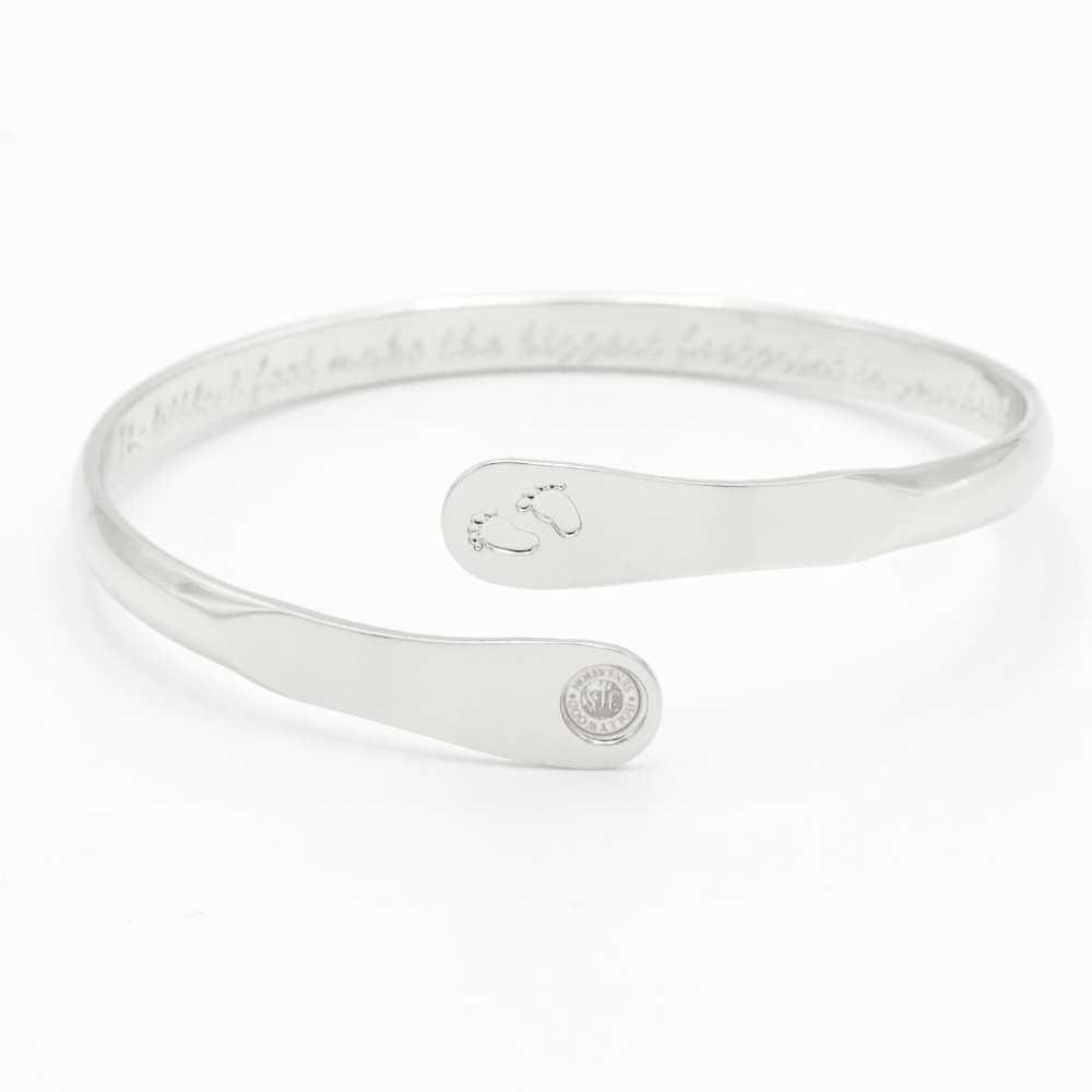 Baby Bracelets, Footprint Bracelets, Engraved Bracelets The littlest feet makes the biggest footprint in your heart- Footprint (Baby) Silver