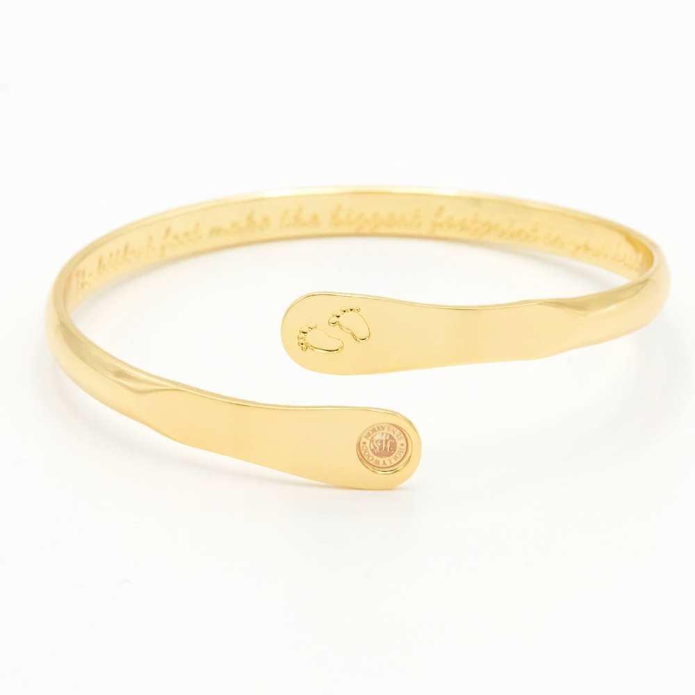 Baby Bracelets, Footprint Bracelets, Engraved Bracelets The littlest feet makes the biggest footprint in your heart- Footprint (Baby) Gold