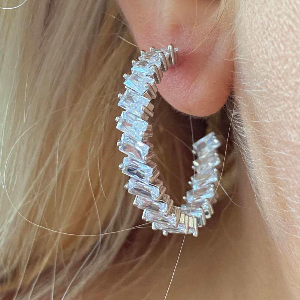 Sterling Silver Earrings 925 AAA Cubic Zirconia Earrings
