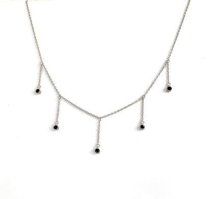 Drop Necklace with Five Cubic Zirconia Stone