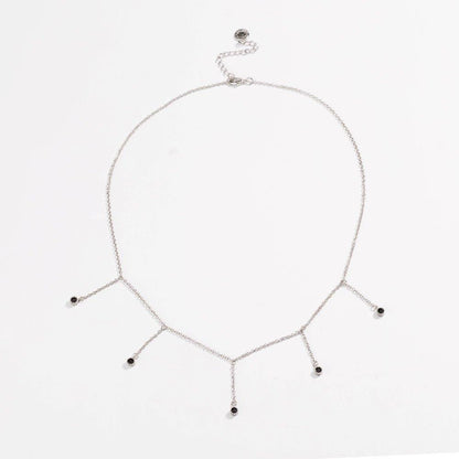 Drop Necklace with Five Cubic Zirconia Stone