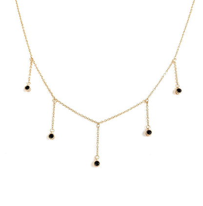 Drop Necklace with Five Cubic Zirconia Stone