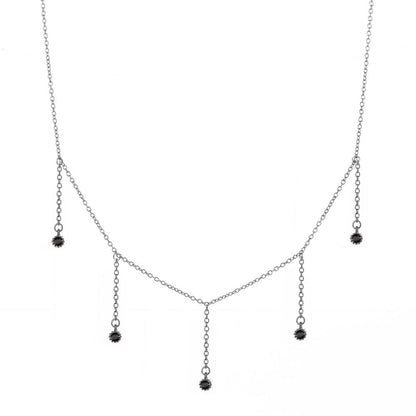 Drop Necklace with Five Cubic Zirconia Stone
