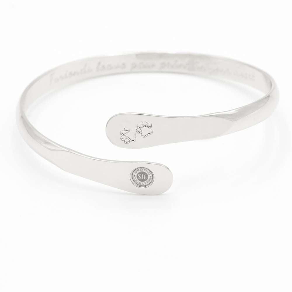 Furry Friends Bracelets, Engraved Furiends leave paw print in your heart- Paw Prints ( Furry Friends) Dog Bracelets, Cat Bracelets ,Pet Bracelets Silver