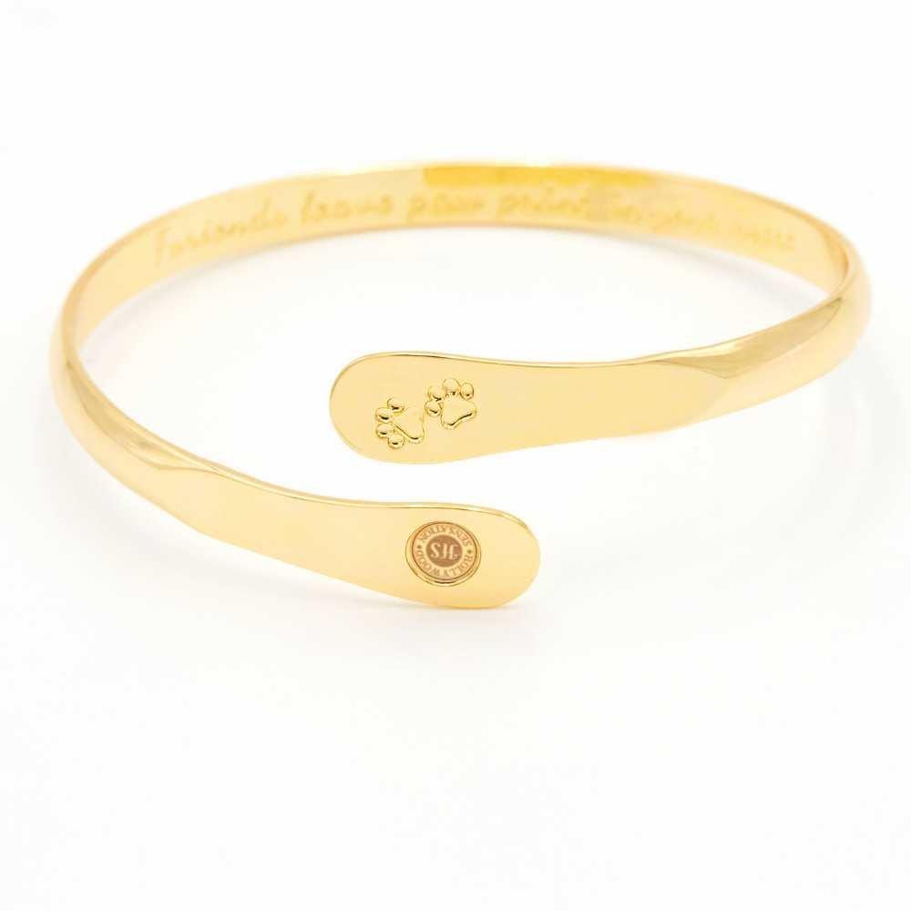 Furry Friends Bracelets, Engraved Furiends leave paw print in your heart- Paw Prints ( Furry Friends) Dog Bracelets, Cat Bracelets ,Pet Bracelets Gold