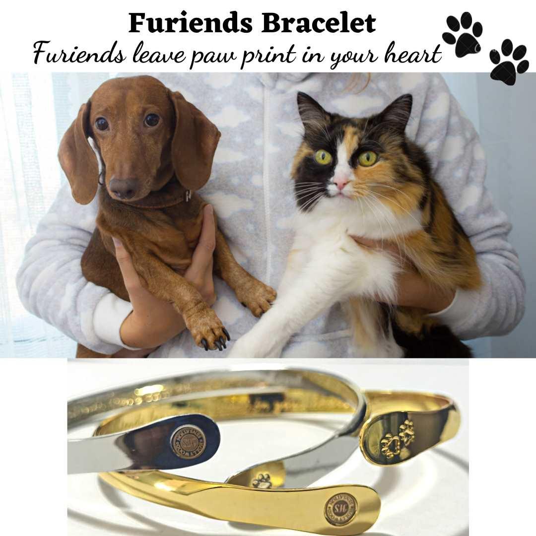 Furry Friends Bracelets, Engraved Furiends leave paw print in your heart- Paw Prints ( Furry Friends) Dog Bracelets, Cat Bracelets ,Pet Bracelets