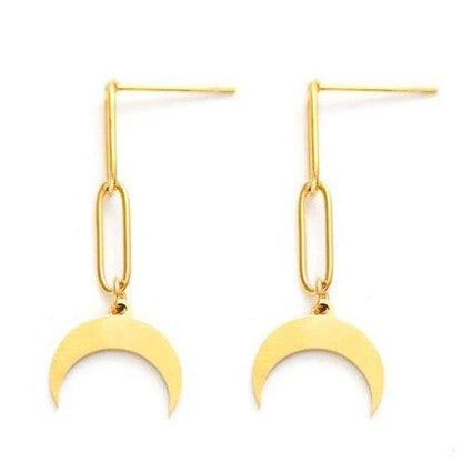 Crescent Moon Dangle Earrings