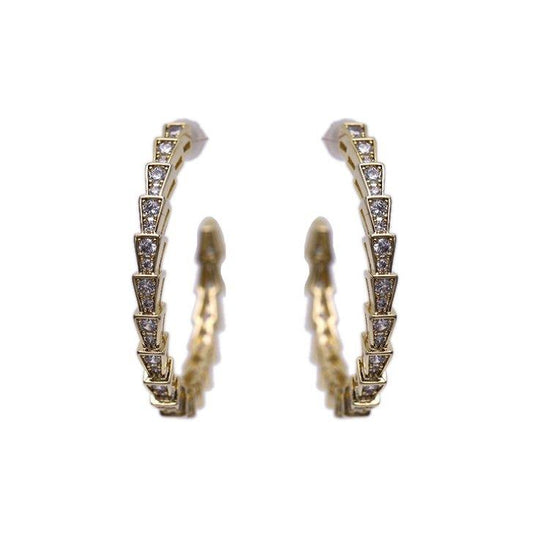 Crystal Hoop Earrings Gold