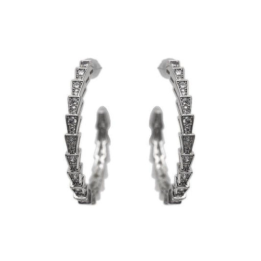 Crystal Hoop Earrings Silver