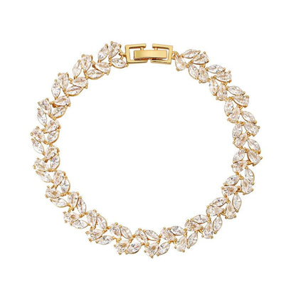 Cubic Zirconia Tennis Bracelet with Marquise and Pear Cut Cubic Zirconia Tennis Bracelet