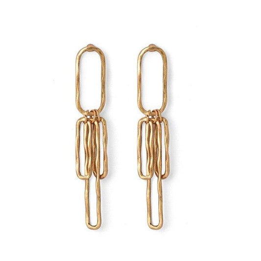 Link Dangle Earrings Gold