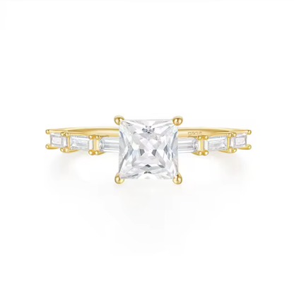 Lumina Luxurious Ring with Princess-Cut AAAAA Cubic Zirconia 8