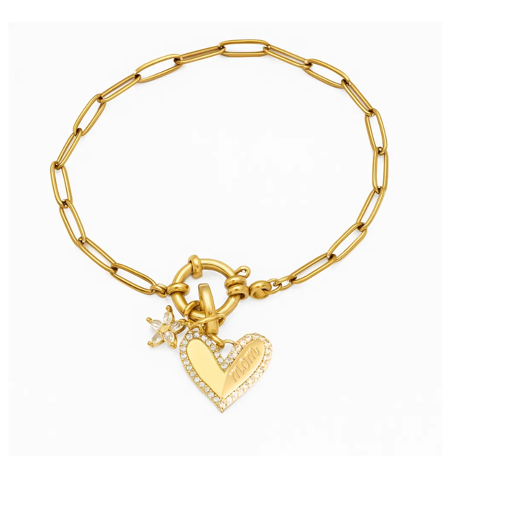Bloom MOM Heart Bracelet