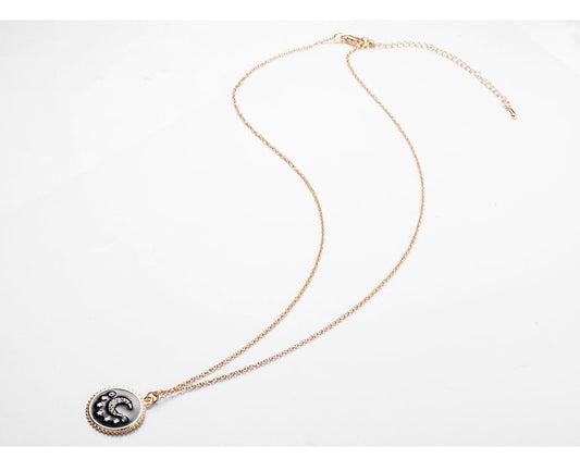 Moon and Star Pendant Necklace