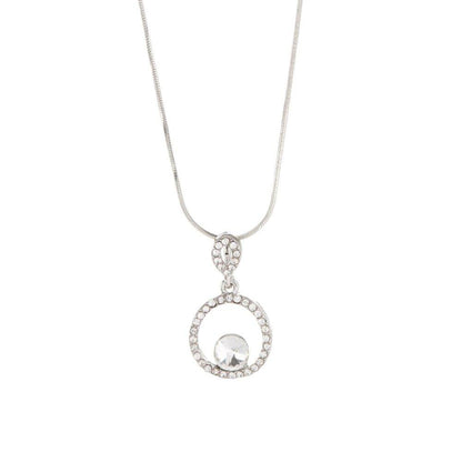 Pave Circle Crystal Pendant Necklace