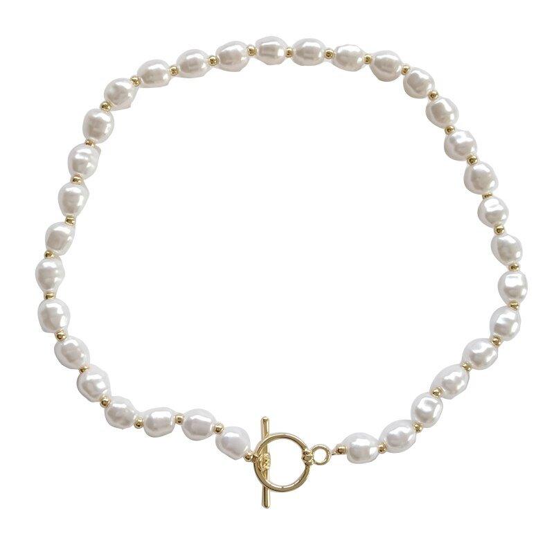 Pearl Choker Necklace Faux Pearl Necklace Default Title