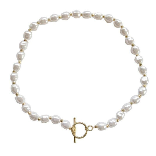 Pearl Choker Necklace Faux Pearl Necklace Default Title