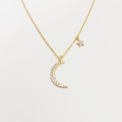 Moon and Star Necklace