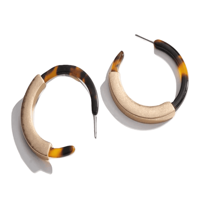 Tortoise Hoop Earrings Default Title
