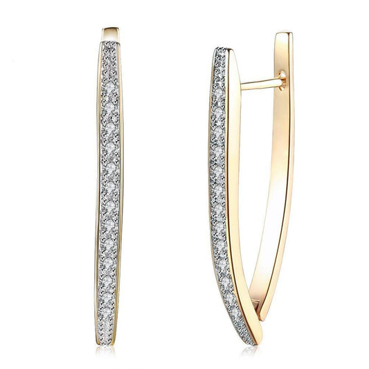 Triangle Hoop Earrings with Cubic Zirconia Default Title