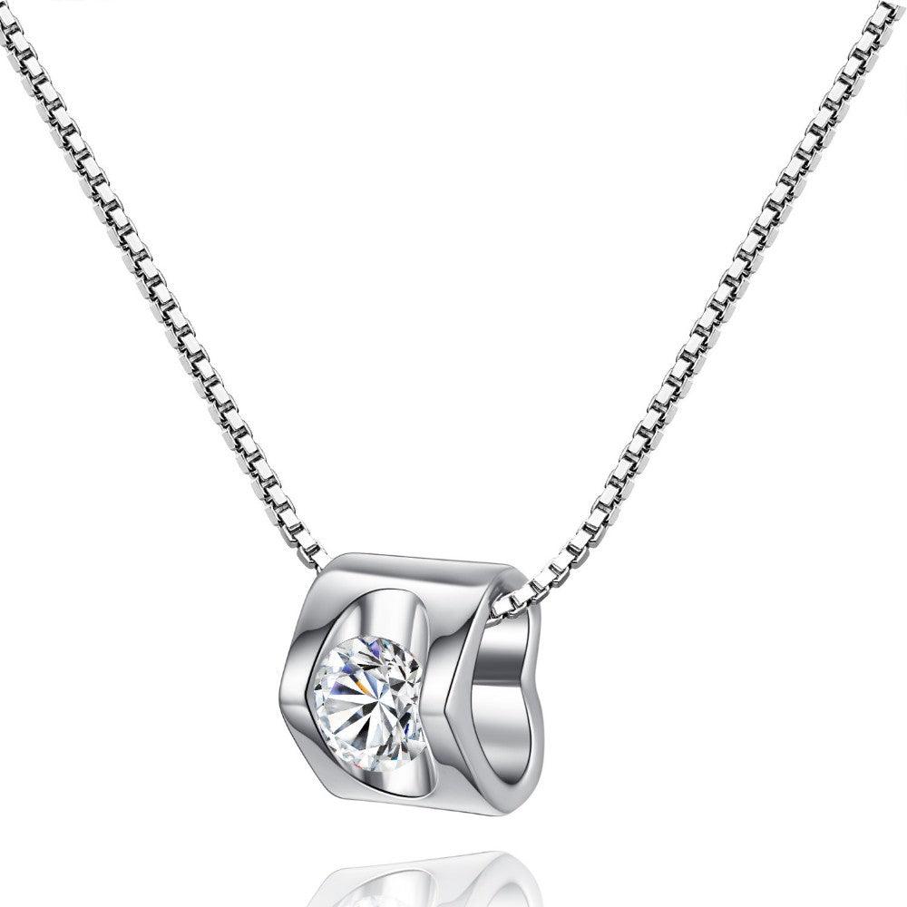 Evelyn Zirconia Heart Pendant Necklace Default Title
