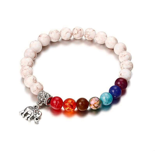 Yoga Bracelet Elephant Charm Beaded Bracelet