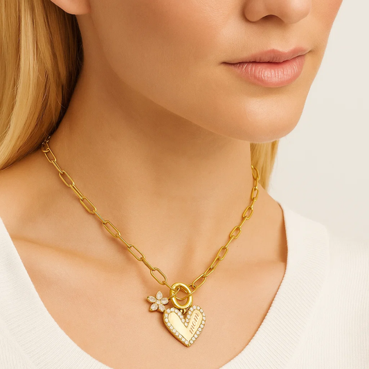 Bloom MOM Heart Necklace