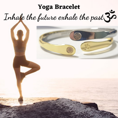Yoga Bracelets, Om Bracelets, Engraved Bracelets Inhale the future exhale the past- The Om Symbol-Hollywood Sensation®