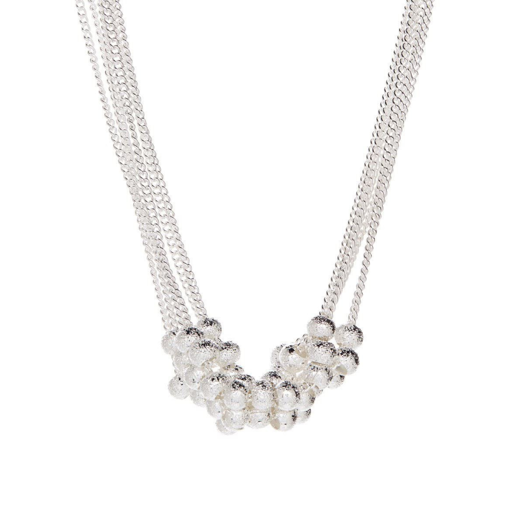 Silver Beaded  Multi Strand Dulcea Necklace-Hollywood Sensation®