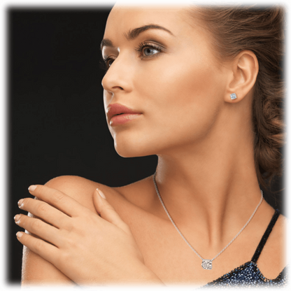 White Gold Cubic Zirconia Heart Pendant Necklace-Hollywood Sensation®