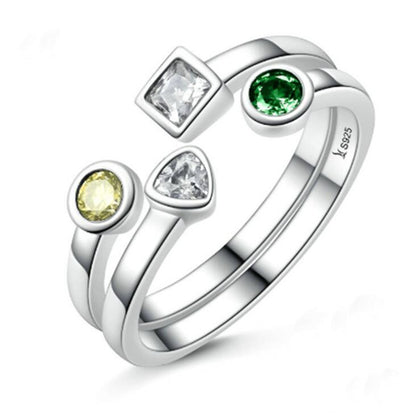 Stackable Rings  White Gold Plated Gem Stone-Hollywood Sensation®