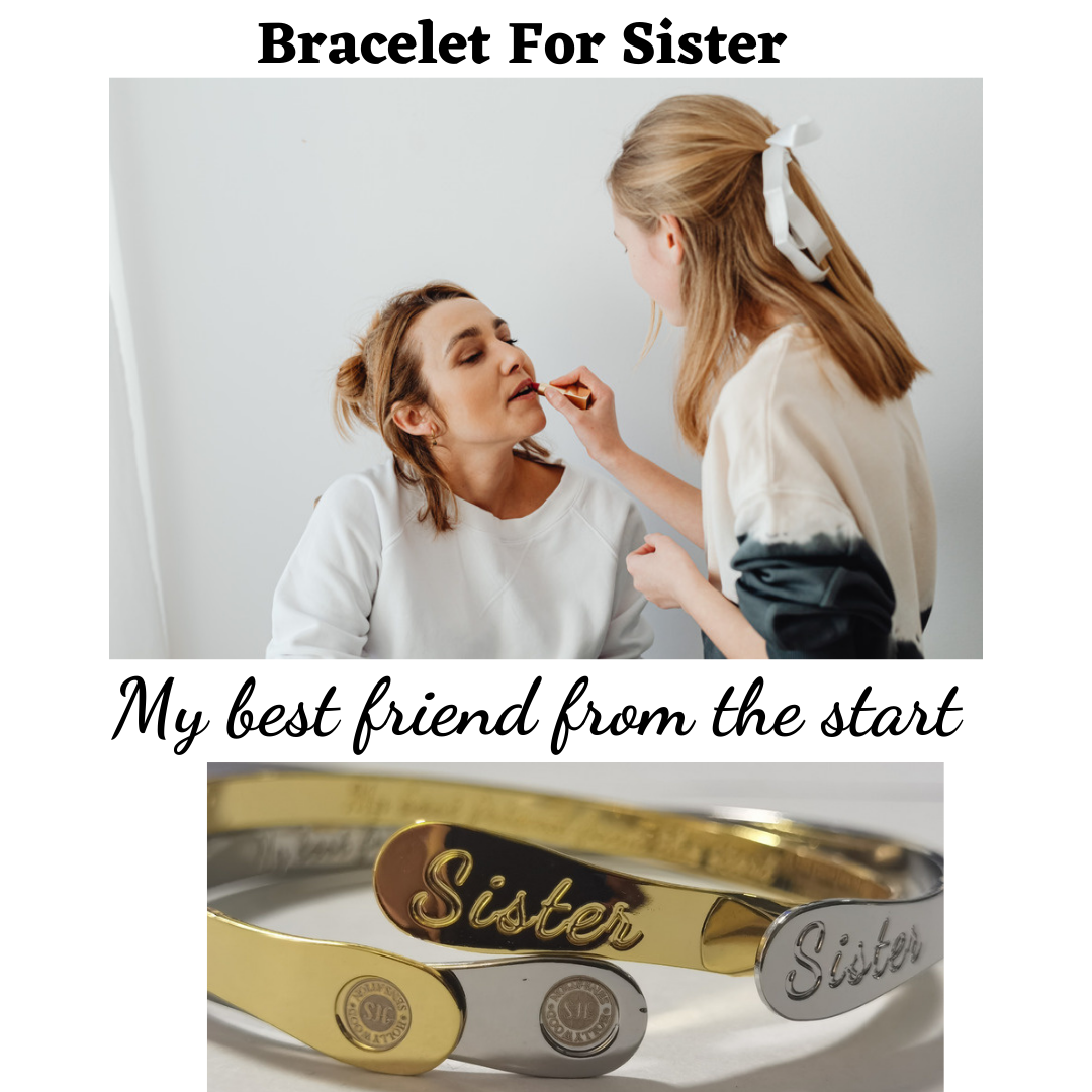 Sister Bracelets,  Engraved Bracelets My best friend from the start-Hollywood Sensation®