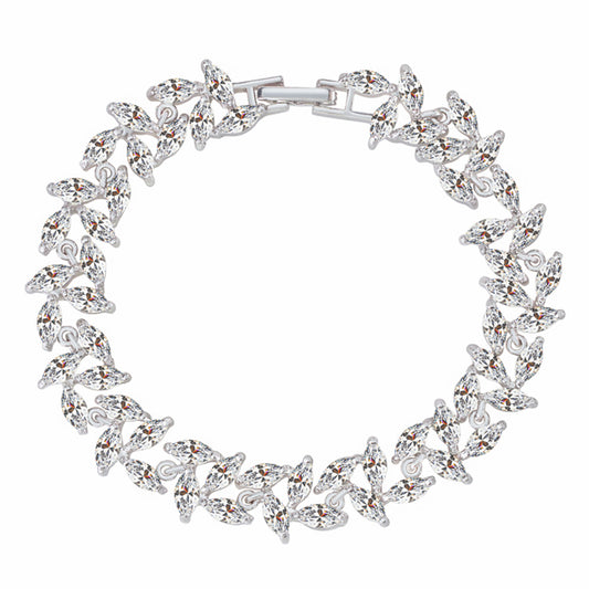 Tennis Bracelet for Women with Marquise Cut White Diamond Cubic Zirconia-Hollywood Sensation®