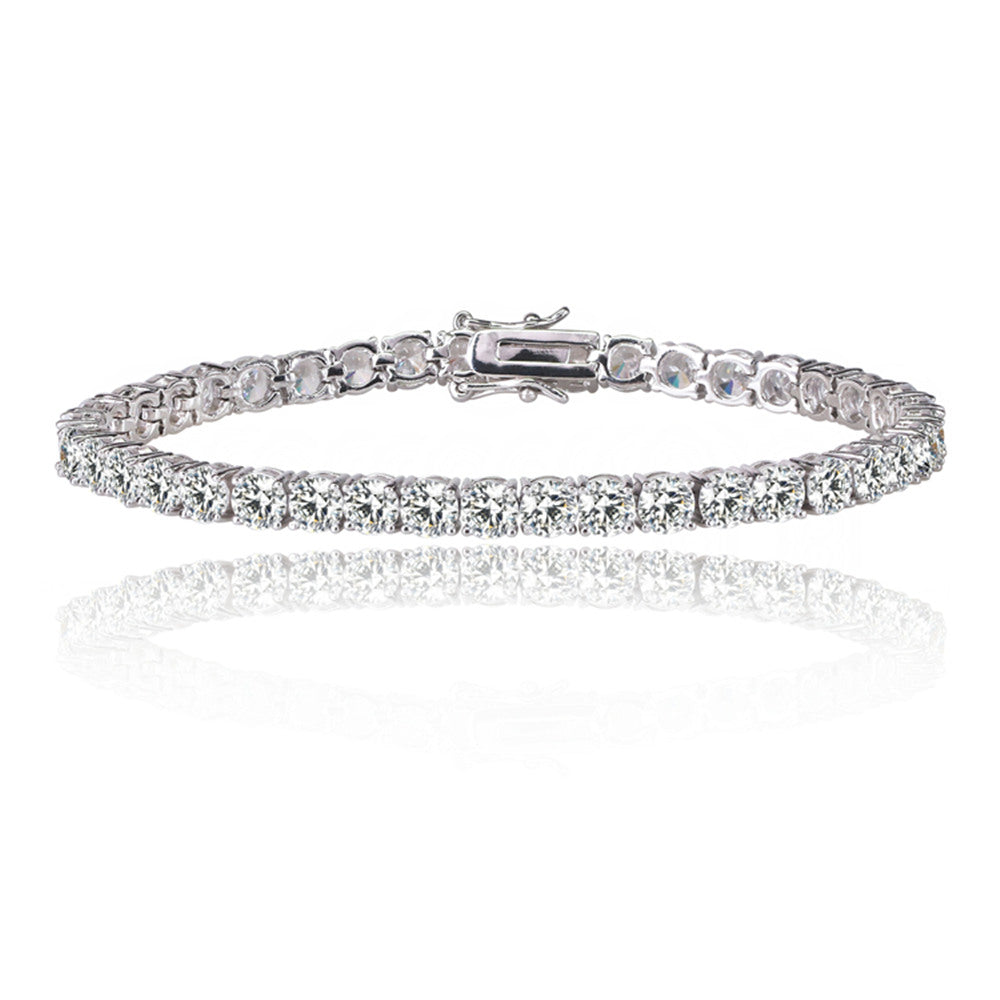 Silver Tennis Bracelet for Women with 1/8 CT White Diamond Cubic Zirconia-Hollywood Sensation®