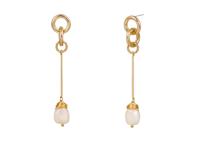 Pearls Drop Earrings with Baroque Freshwater Pearl-Hollywood Sensation®