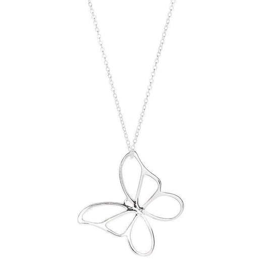 Silver Butterfly Pendant Necklace for Women-Hollywood Sensation®