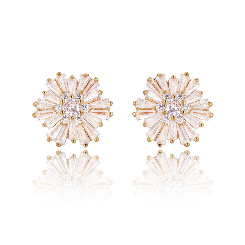 Rose Gold Crystal Stud Earrings-Hollywood Sensation®