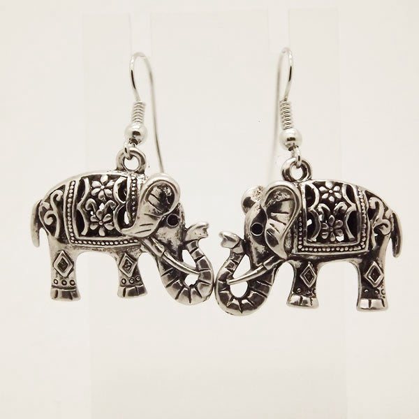 Tibetan Silver Elephant Drop Earrings for Women-Hollywood Sensation®