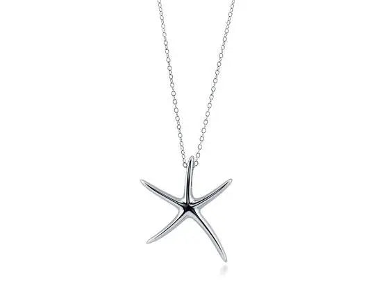 Blue Starfish Necklace with White and Blue Crystals in Sterling Silver –  Ron George Jewelers