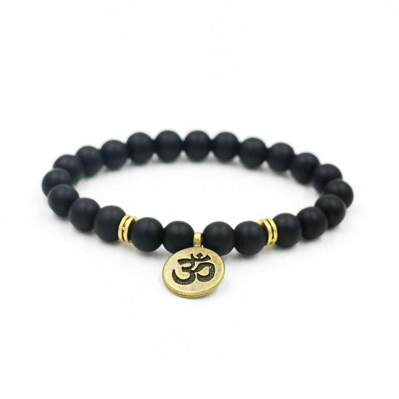 Yoga Bracelets Black Beaded with Spiritual Charms-Hollywood Sensation®