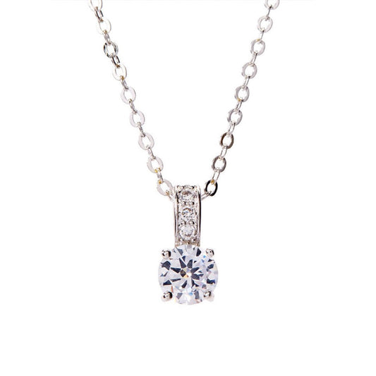 White Gold Cubic Zirconia Pendant Necklace for Women-Hollywood Sensation®