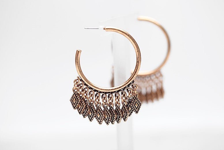 Chandelier Hoop Earrings for Women in Antique Gold - Hollywood Sensation®