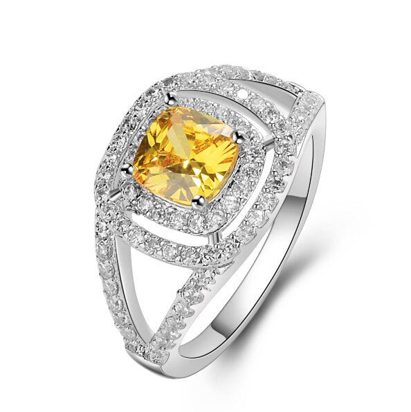 Citrine Ring for Women with Crystal Accent Stones - Hollywood Sensation®