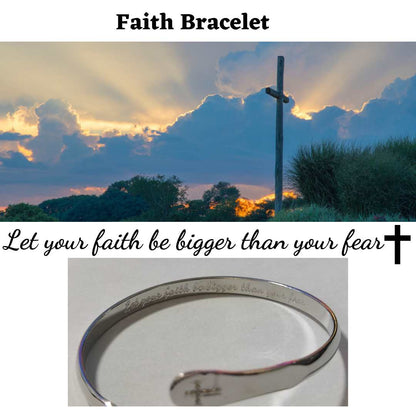Cross Bracelets, Faith Bracelets, Engraved Bracelets Let your faith be bigger than your fear - Hollywood Sensation®