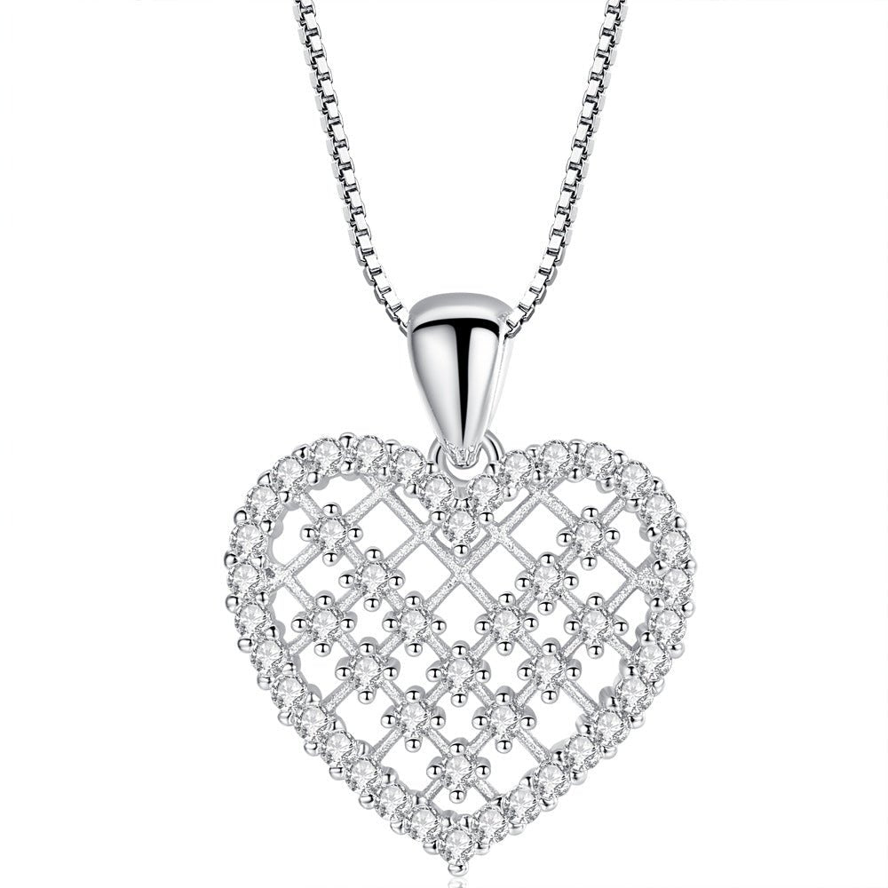 Crystal Heart Necklace for Women in Rose or White Gold - Hollywood Sensation®