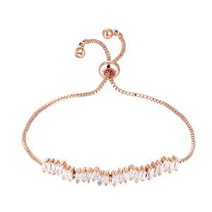 Cubic Zirconia Tennis Bracelet in Silver or Rose Gold with Adjustable Spring Clasp - Hollywood Sensation®