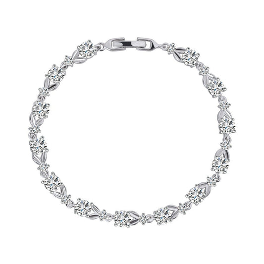 Dainty Cubic Zirconia Tennis Bracelet for Women with Round Cut White Diamond Cubic Zirconia - Hollywood Sensation®