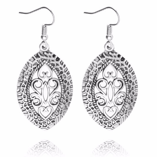 Tara Retro Silver Earring Women's Drop Dangle Earring-Hollywood Sensation®