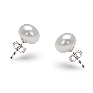 Freshwater Pearl Stud Earrings for Women Sterling Silver Plated 6-7mm/Lavender/Champagne/White - Hollywood Sensation®