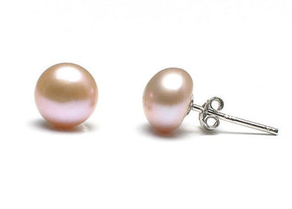 Freshwater Pearl Stud Earrings for Women Sterling Silver Plated 6-7mm/Lavender/Champagne/White - Hollywood Sensation®